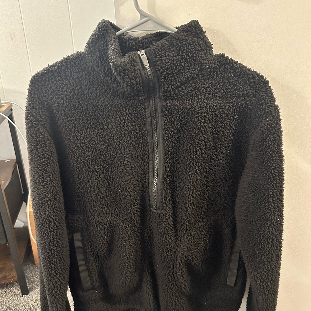 No Boundaries Black Sherpa Fleece Jacket